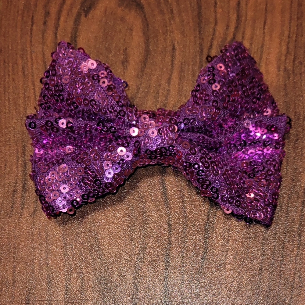 Purple sequin hairbow